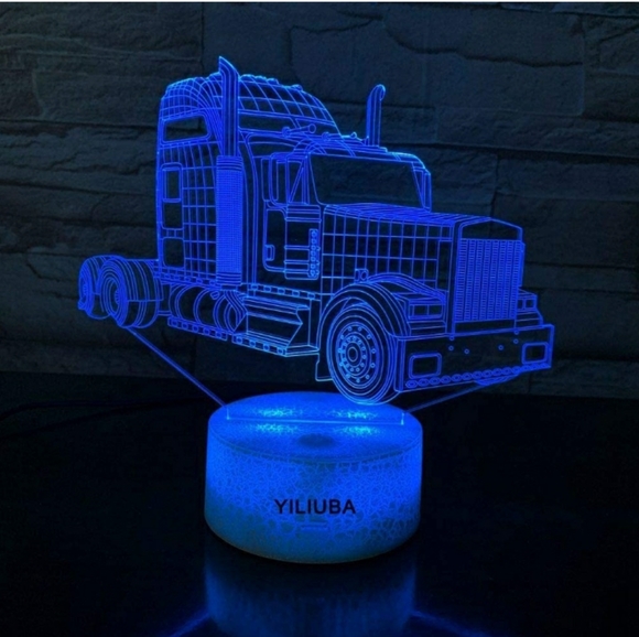 NIB Awesome 3D Semi Truck~Truckers convoy🚛🚚 LED 7 color Change USB night light - Picture 8 of 10